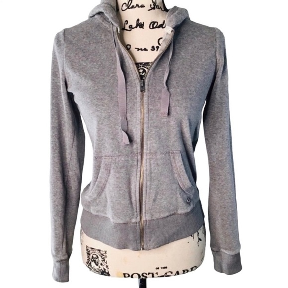 Hollister Jackets & Blazers - HOLLISTER — Light gray velour jacket